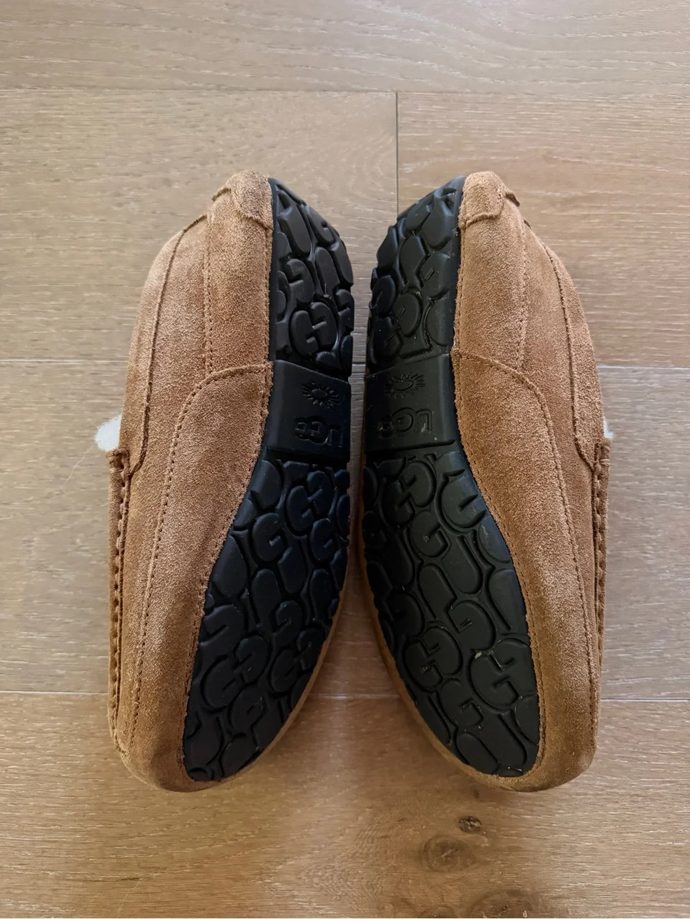 UGG Ascot Chestnut Brown Suede Plush-Lined Moccasin Slippers